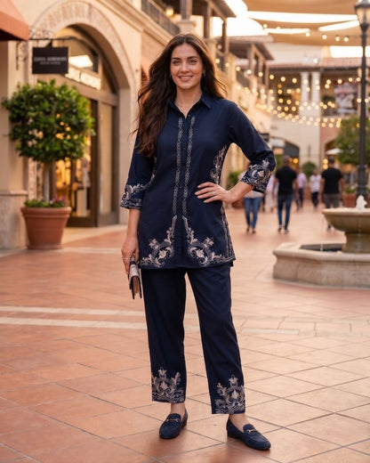Prisha yin embroidery cotton co-ord set