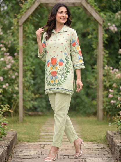 Viyona pista cotton printed co-ord set