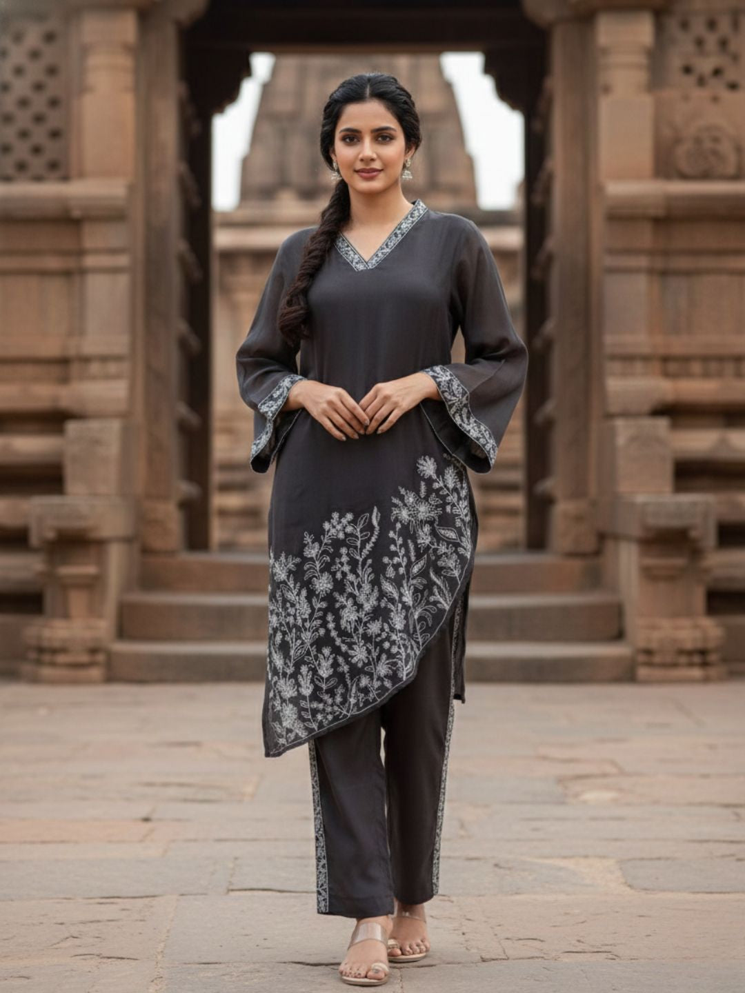 Kimaya jade full work fusion wear kurta pant set