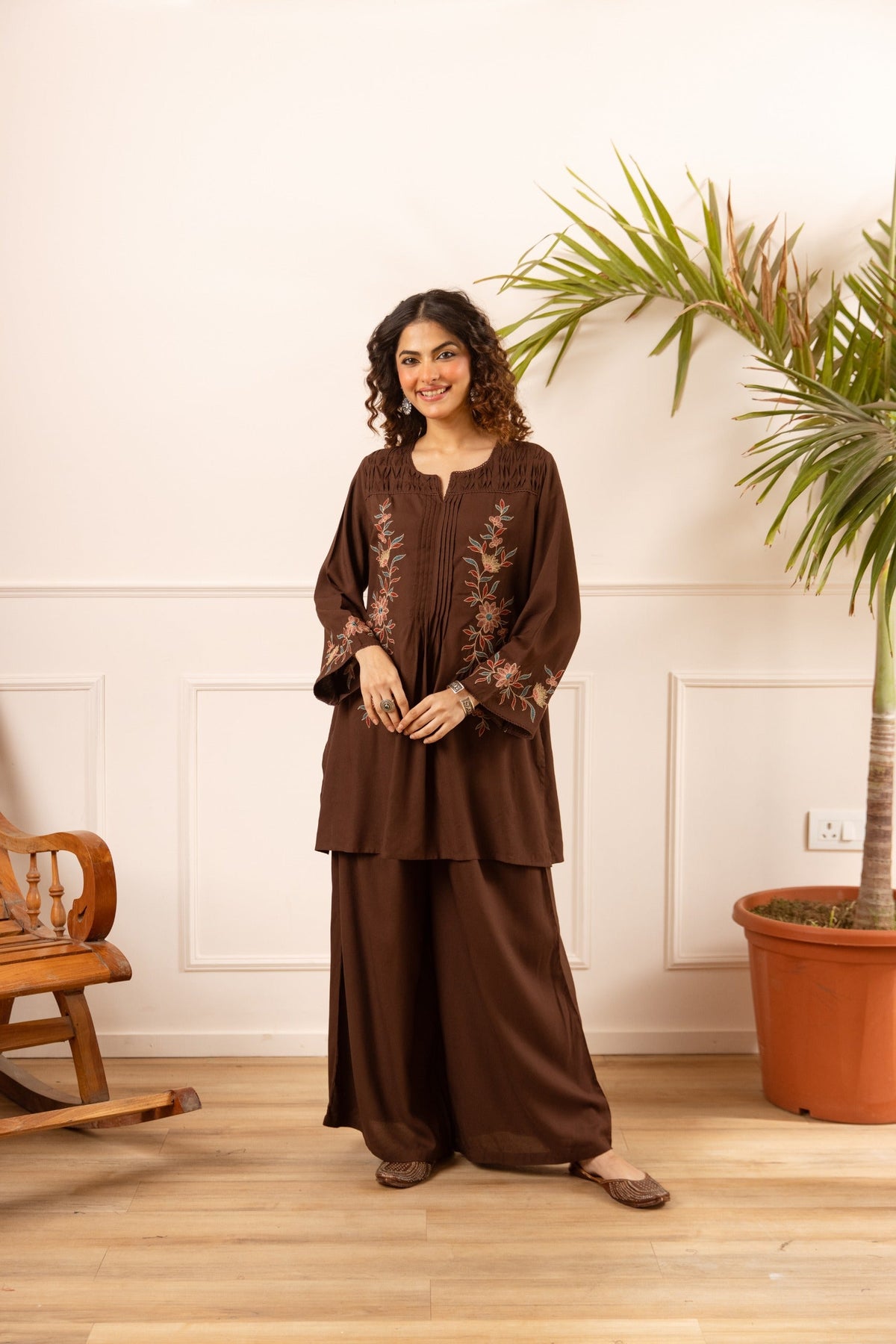Karen fali embroidery cotton co-ord set