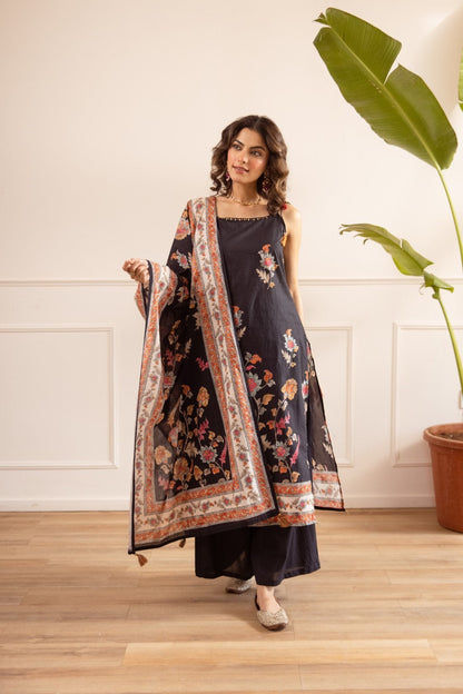 Karen obsidian cotton suit set