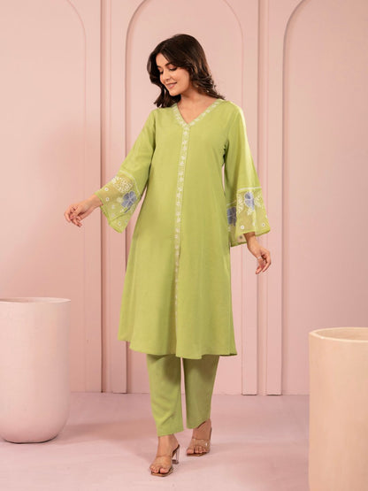 Purna Kelly Embroidery Kurta Pant Set