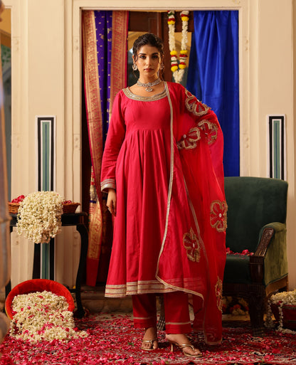 Dastoor Pink Cotton Suit Set