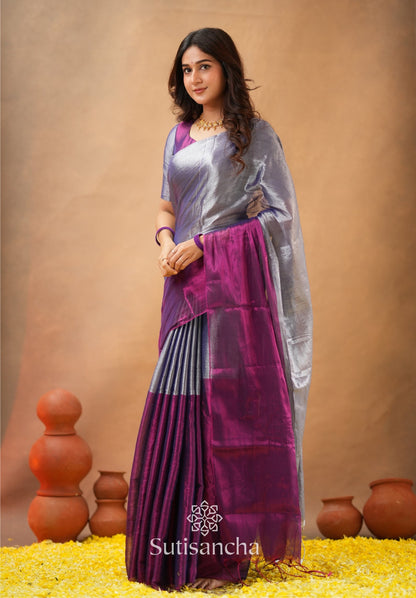 Dhiyona SS Regal Split Elegance Handloom Tissue Cotton Saree