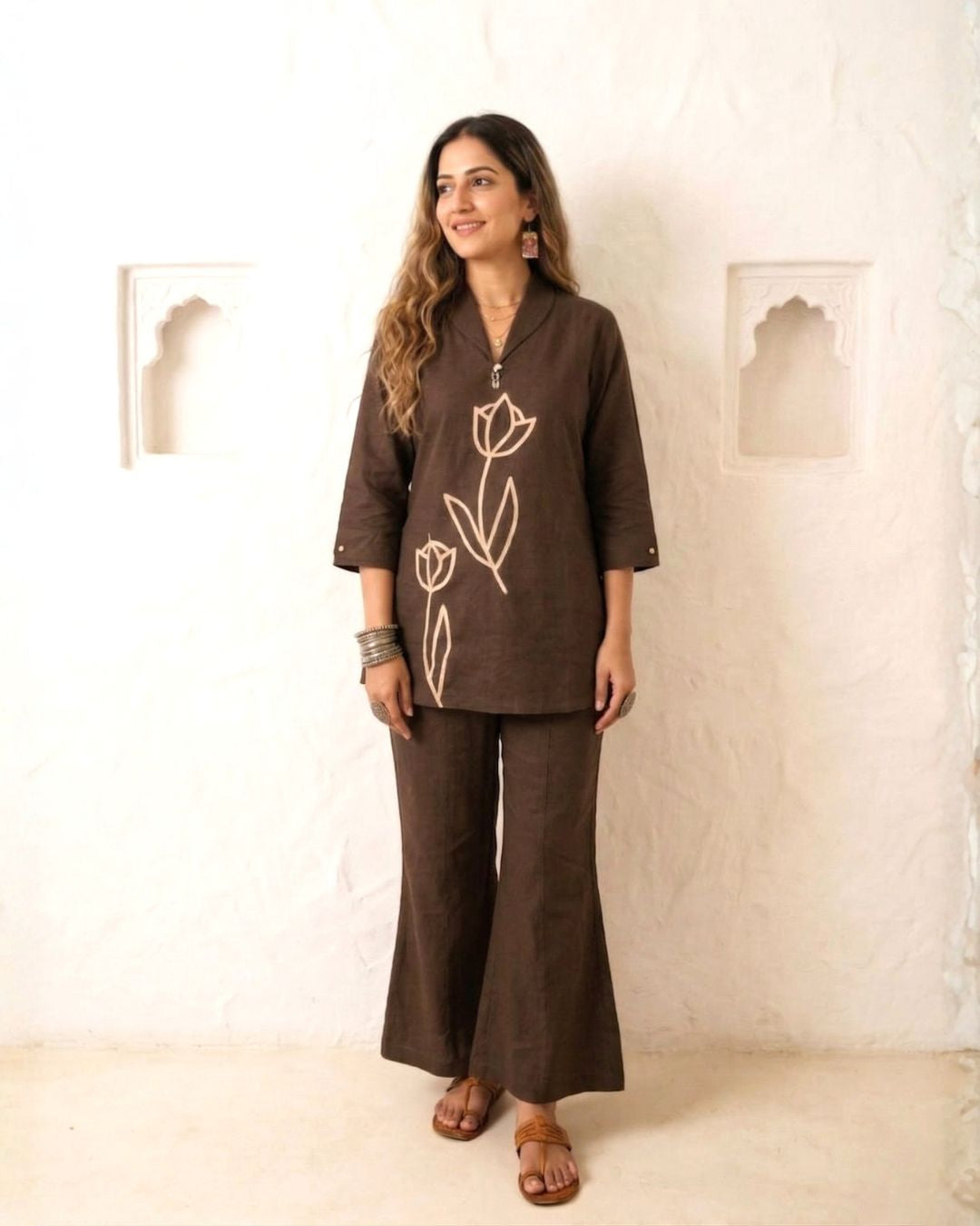 Sargi Earthwood embroidery cotton co-ord set