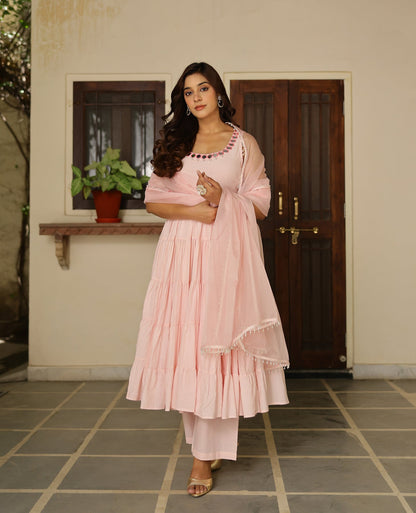 Kusum Pink Cotton Suit Set