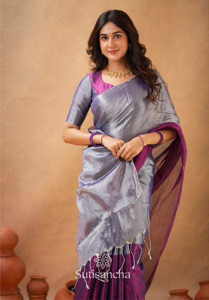 Dhiyona SS Regal Split Elegance Handloom Tissue Cotton Saree