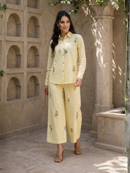 Molly Lime embroidery cotton co-ord set
