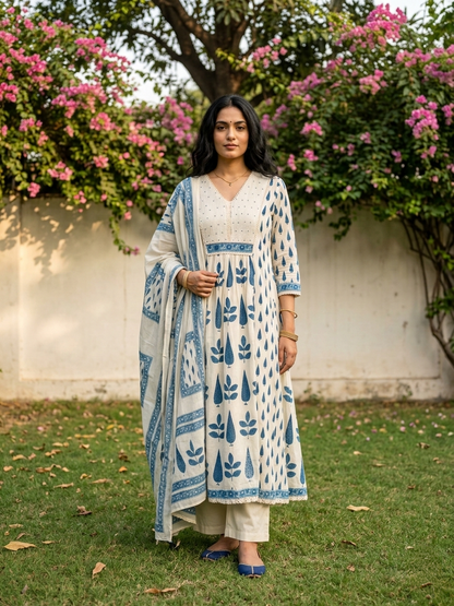 Swades parch cotton suit set