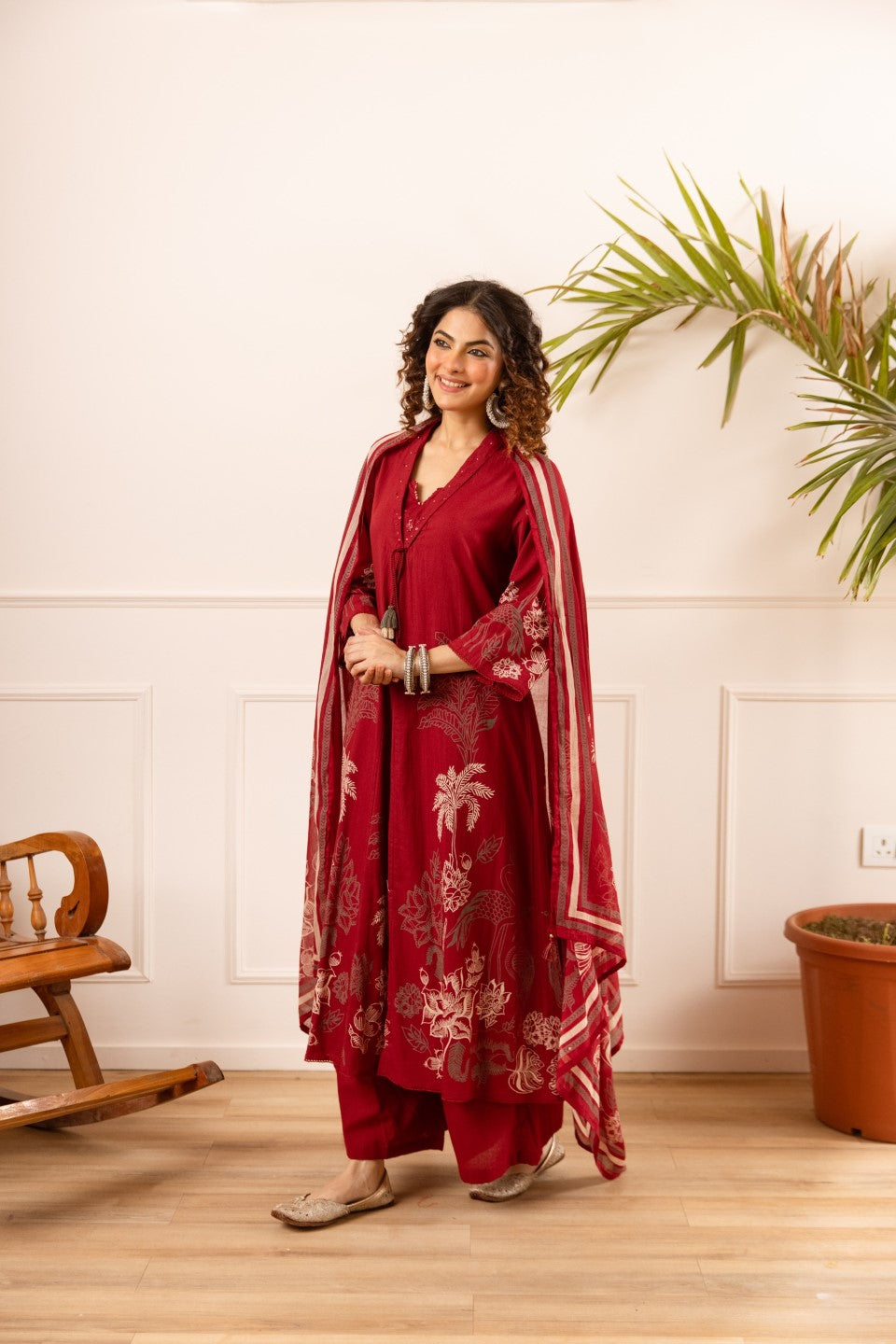 Karen melon cotton suit set
