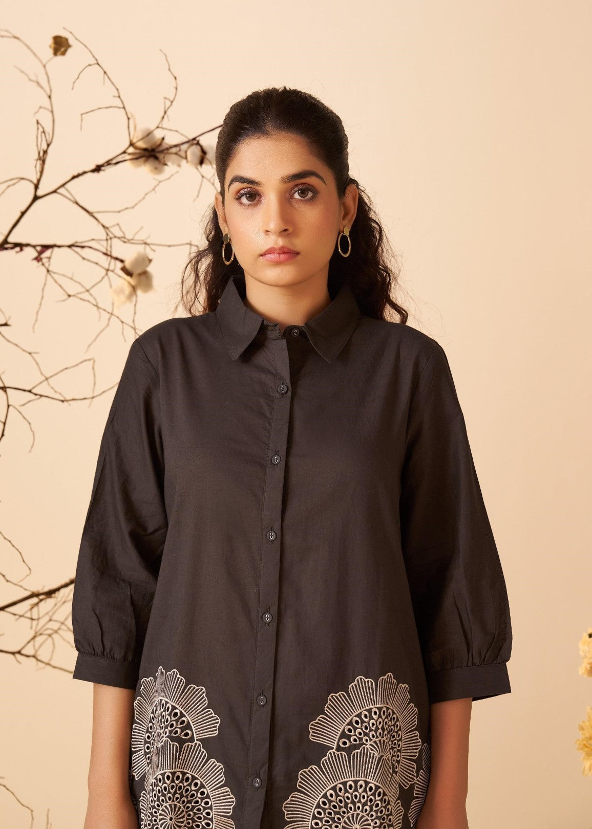 Tisca raven embroidery co-ord set