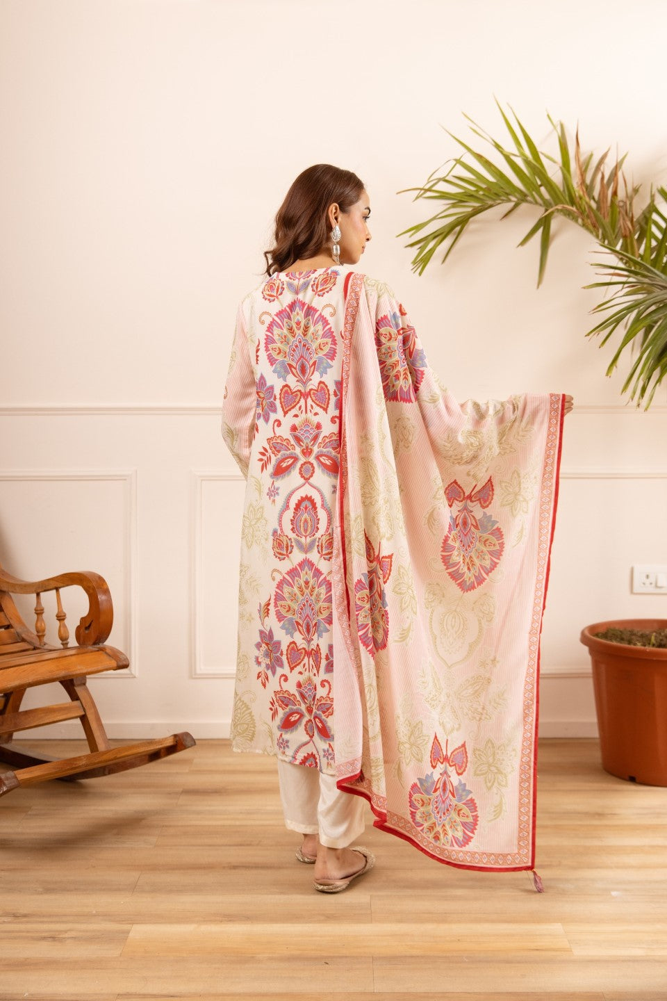 Karen ecru cotton suit set