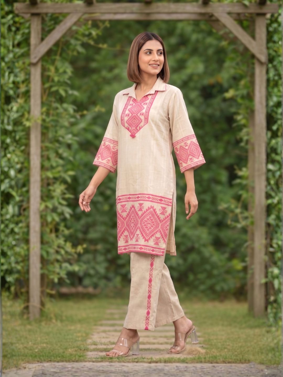 Viyona wisper cotton printed co-ord set