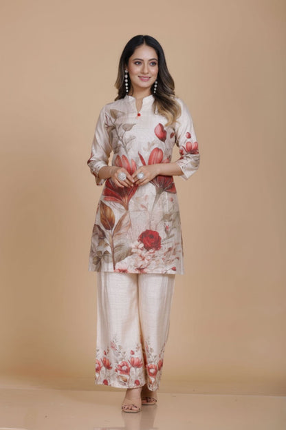 Malti dandelion printed work co-ord set