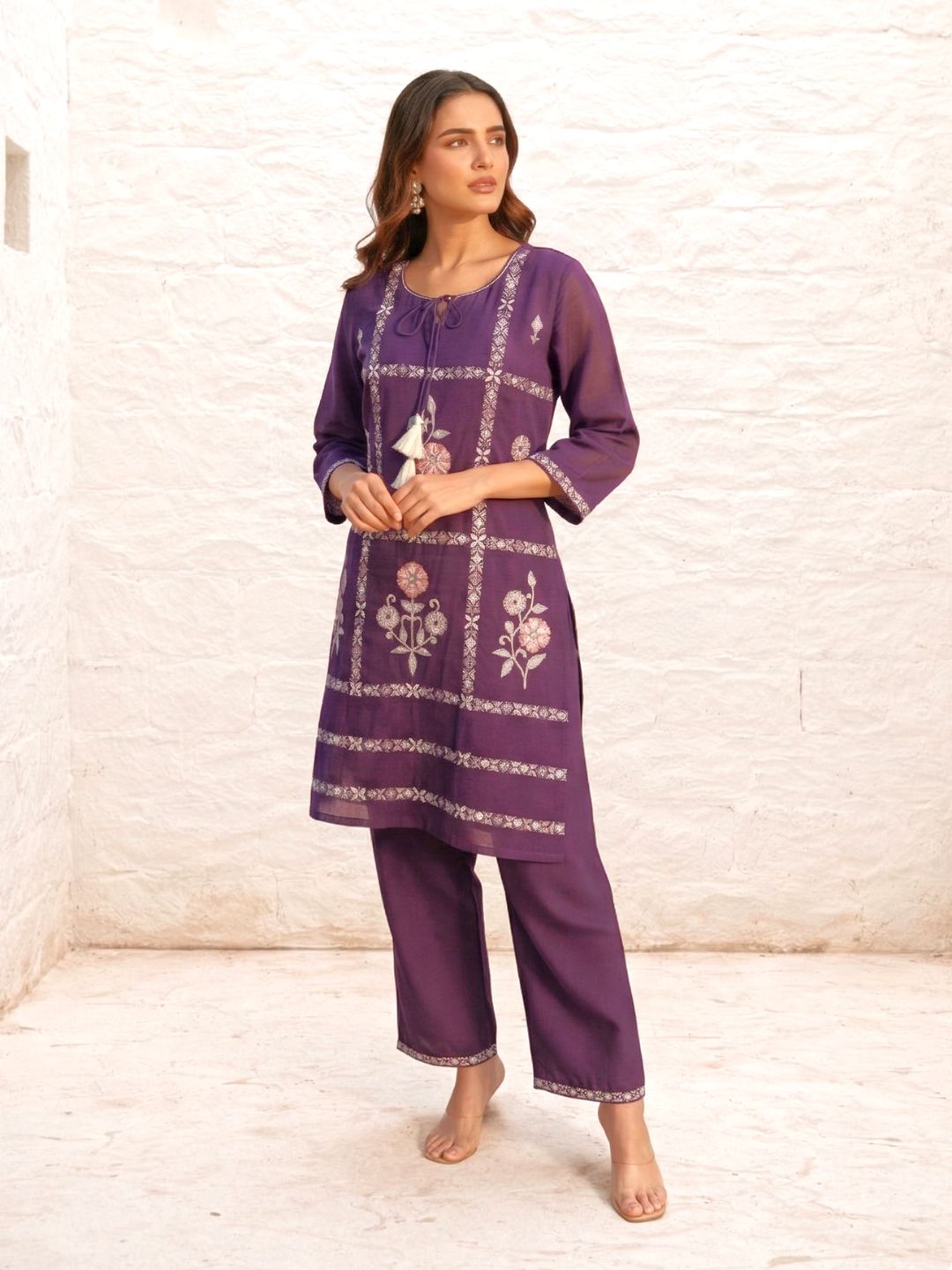 Parikrama Orchid embroidery co-ord set