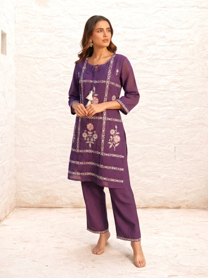 Parikrama Orchid embroidery co-ord set