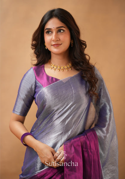 Dhiyona SS Regal Split Elegance Handloom Tissue Cotton Saree