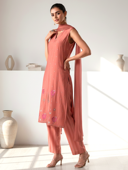 Alena Rust Work Co-ord Set comes with Stole