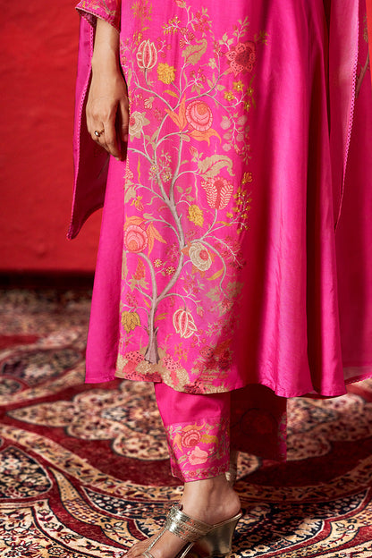 Women's Lilac Rose Muslin Print Salwar Suit