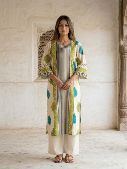 Virosh mantis printed cotton kurta pant set