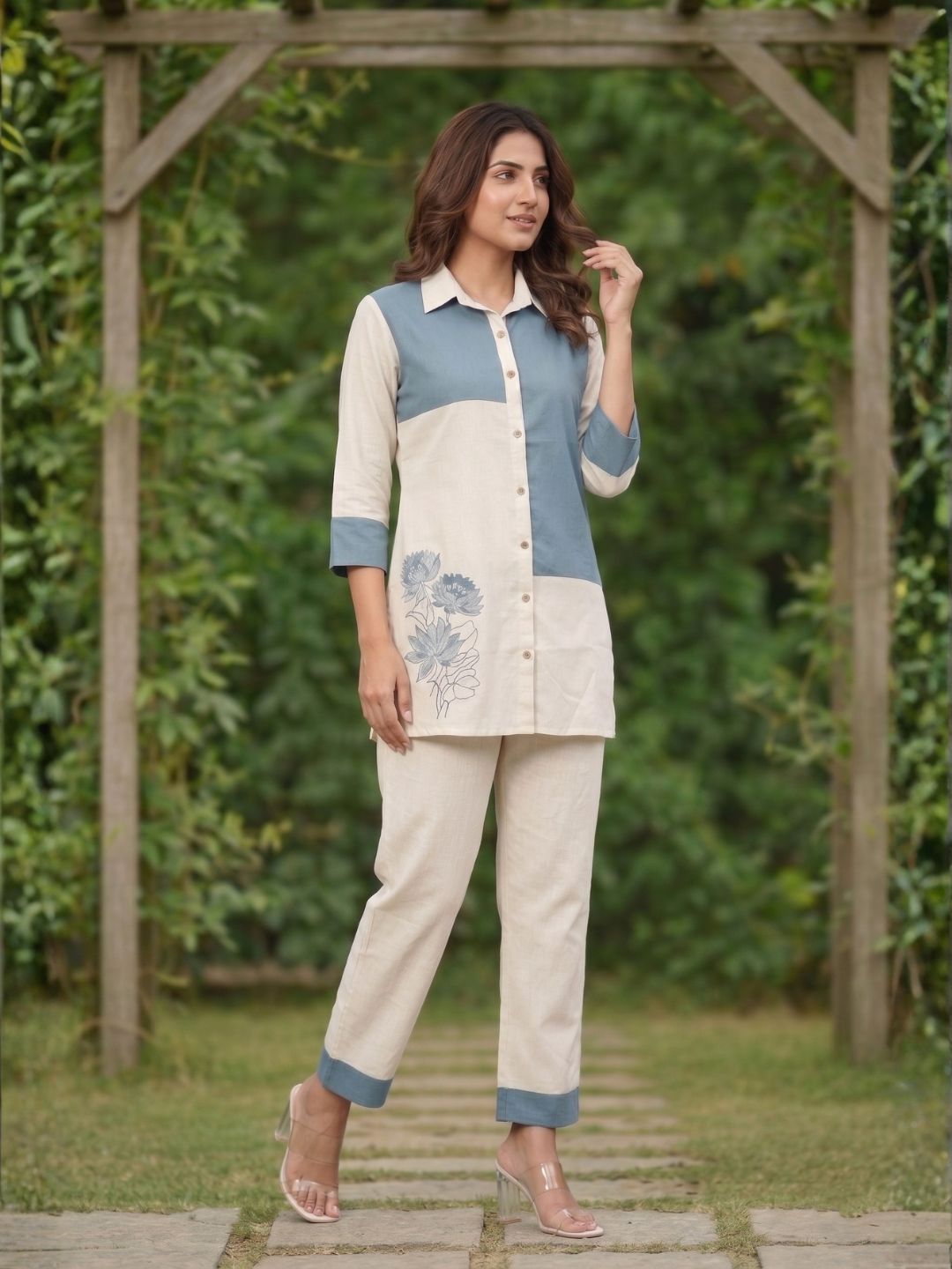 Viyona alabaster cotton co-ord set