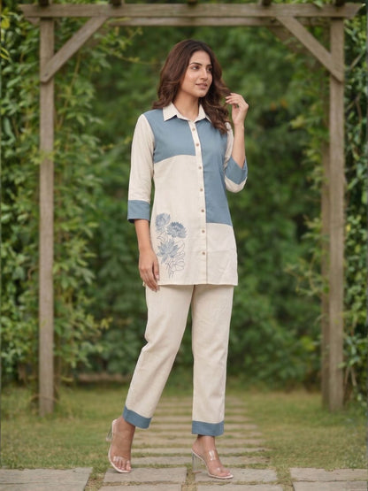 Viyona alabaster cotton co-ord set