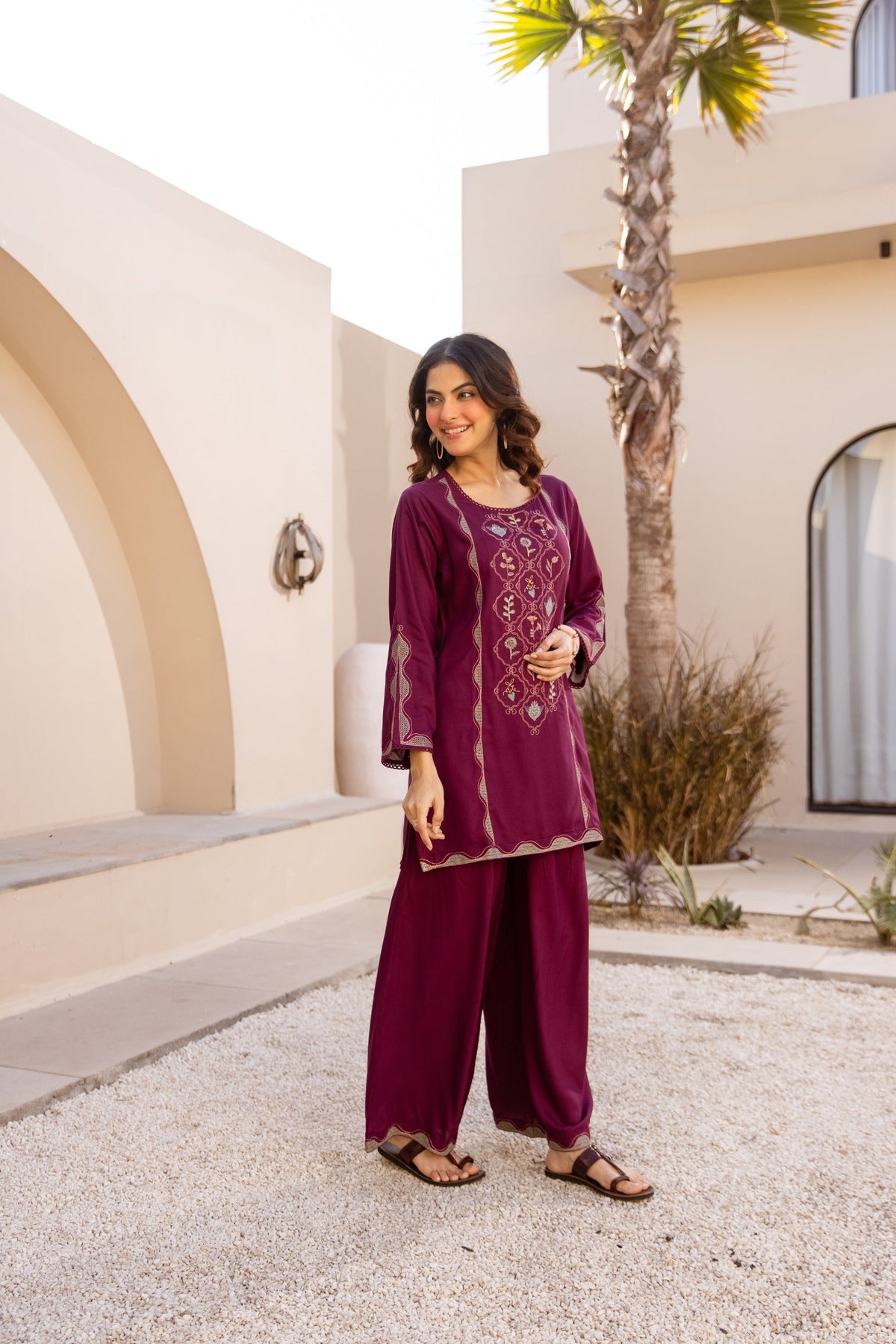 Karen zantium embroidery co-ord set