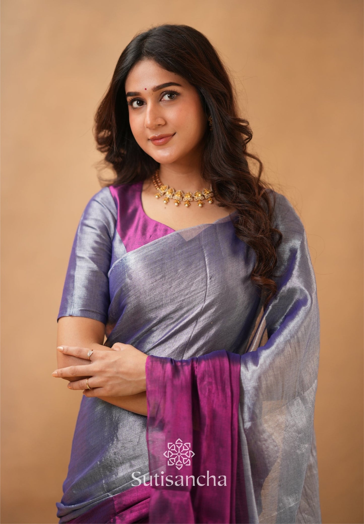 Dhiyona SS Regal Split Elegance Handloom Tissue Cotton Saree