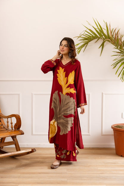 Karen garnet printed cotton kurta pant set