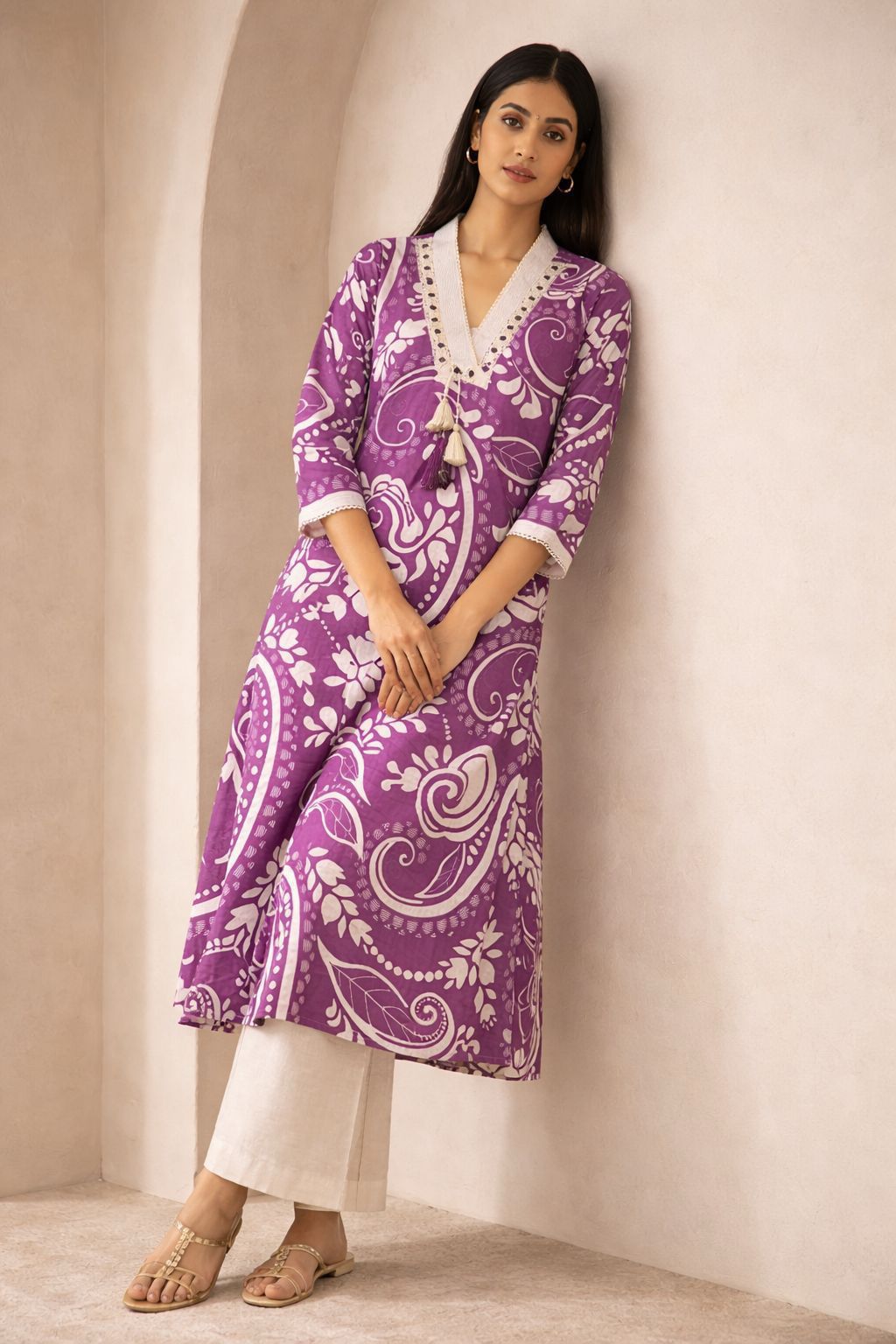 Poppi iris cotton kurta pant set