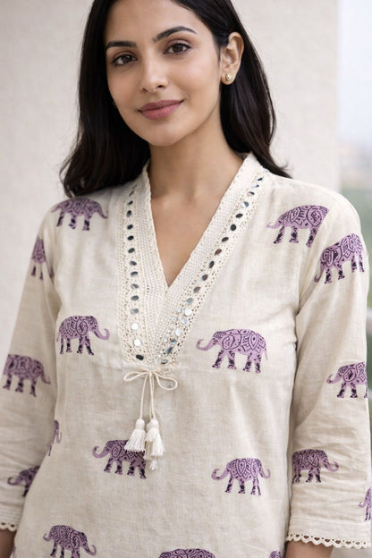 Surbhi hathi cotton kurta pant set