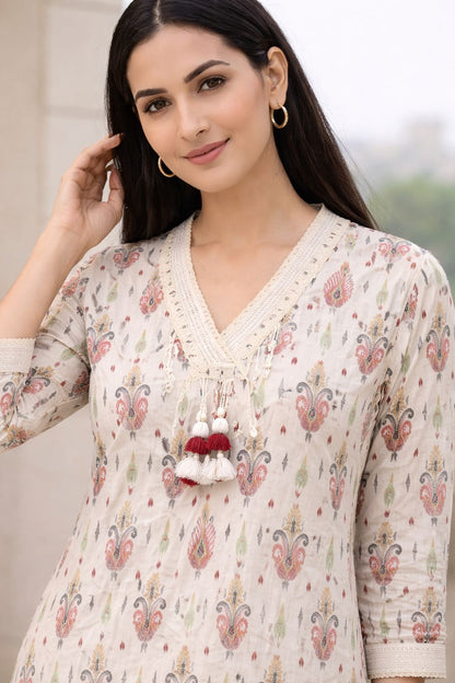 Surbhi parch cotton kurta pant set