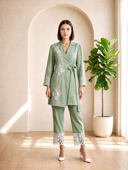 Selena Pasteli Embroidery Co-ord Set