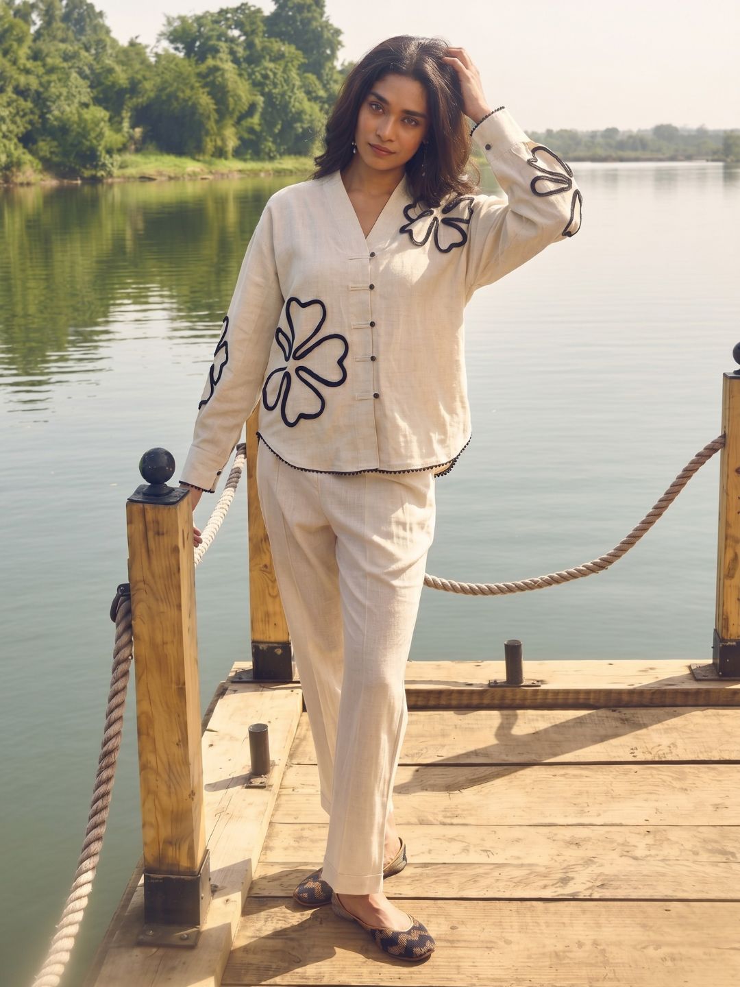 Wespret indi embroidery cotton co-ord set