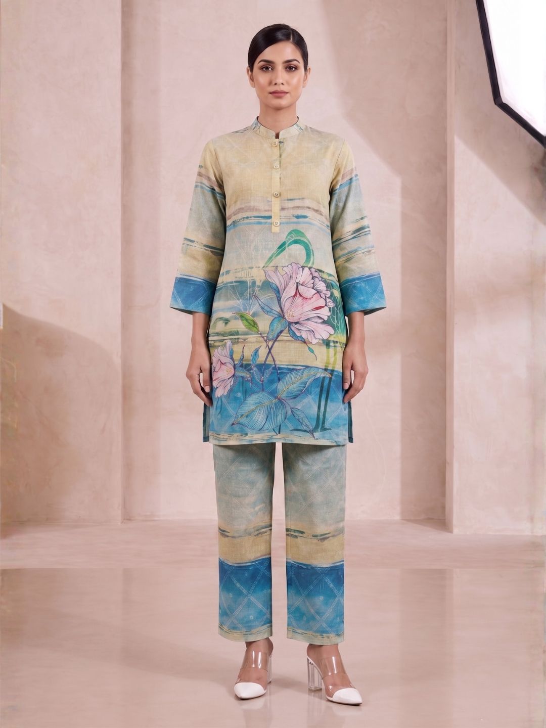 Shanti Lime Printed Co-ord Set