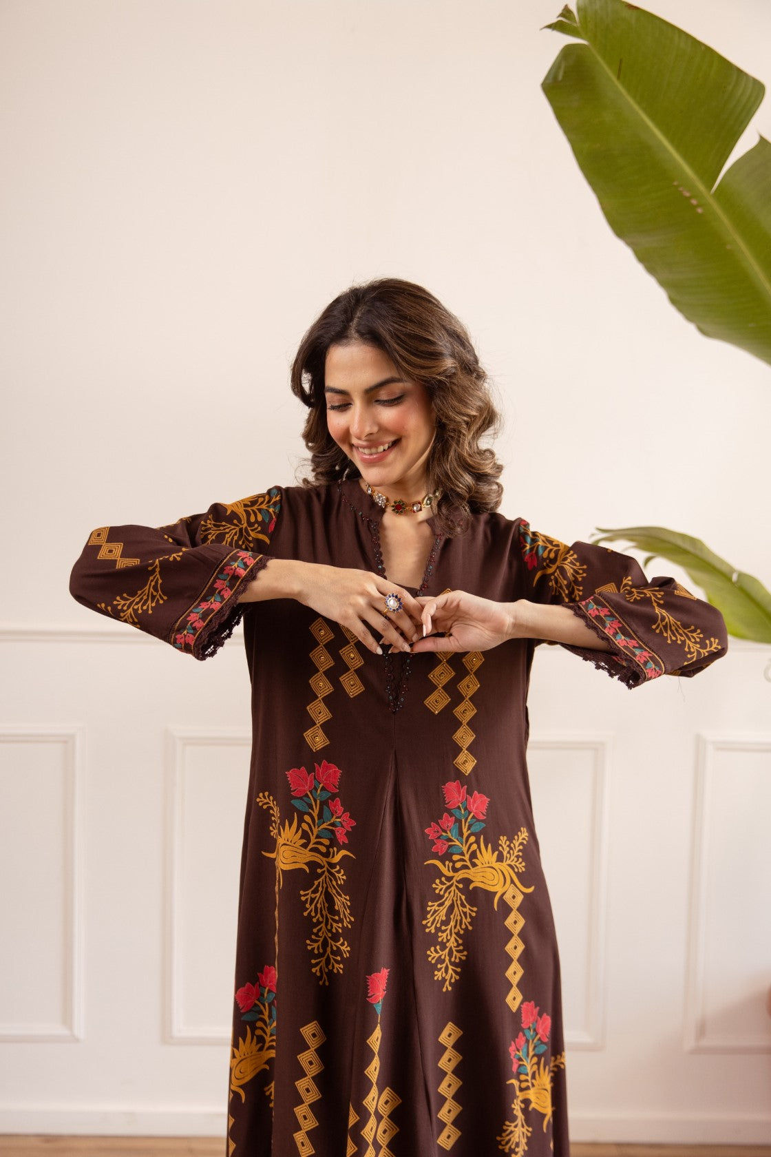 Karen peanut printed kurta pant set