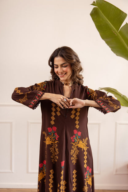 Karen peanut printed kurta pant set