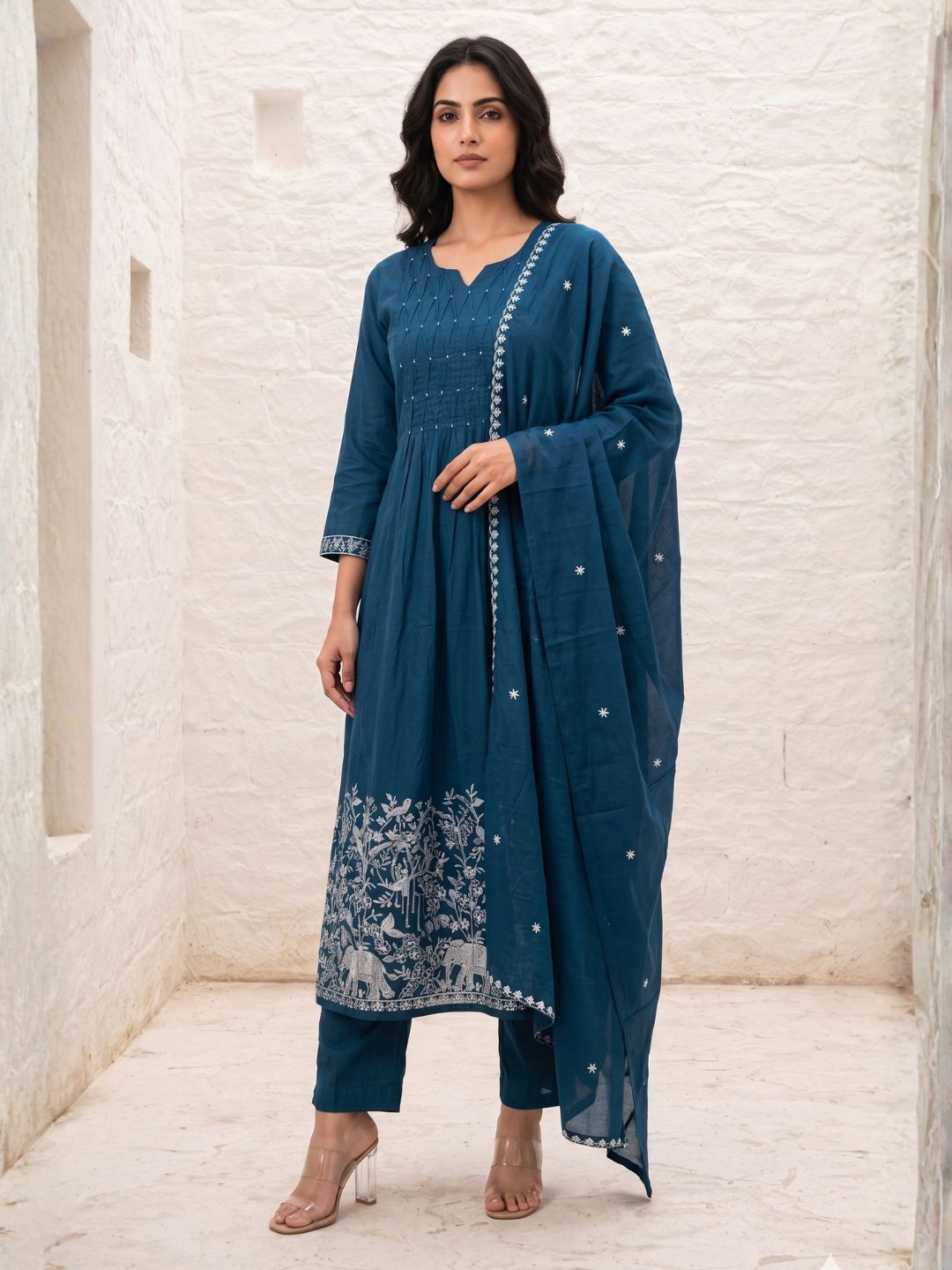 Vairagi Nile Cotton Embroidered Suit Set