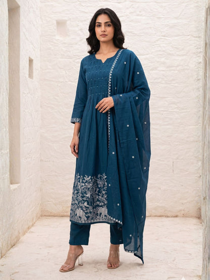 Vairagi Nile Cotton Embroidered Suit Set
