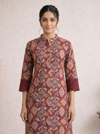 Surbhi jam printed cotton kurta pant set