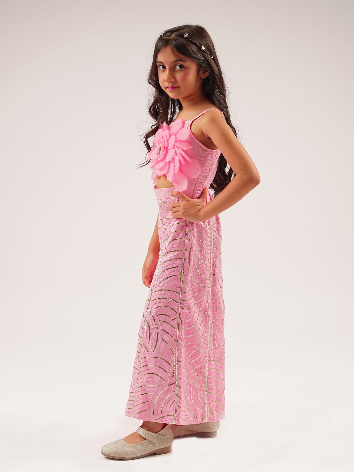 Bollywood Tadka Pink Jumpsuit for Girls