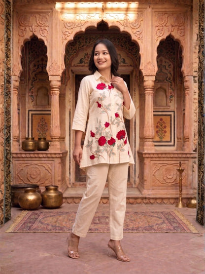 SNEHA ANGEL EMBROIDERED COTTON CO-ORD SET