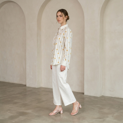 Molly daisy embroidery cotton co-ord set