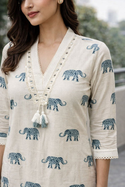 Surbhi eleph cotton kurta pant set