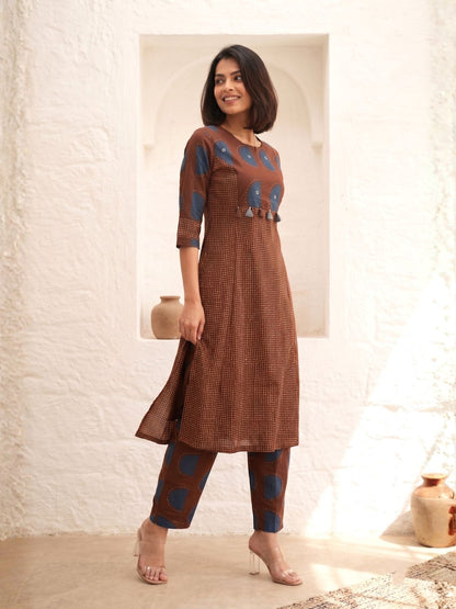 Poppi Choco Cotton Kurta Pant set