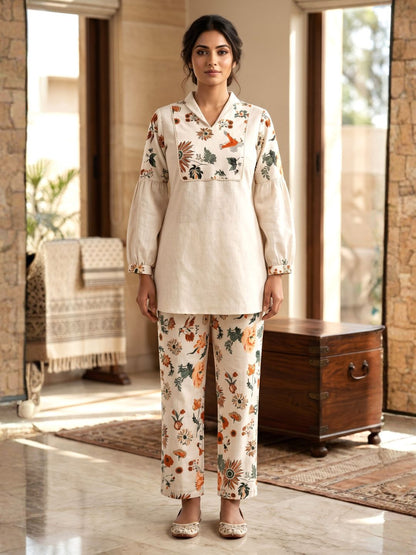 Rashmika Pearl Cotton Co-ord Set
