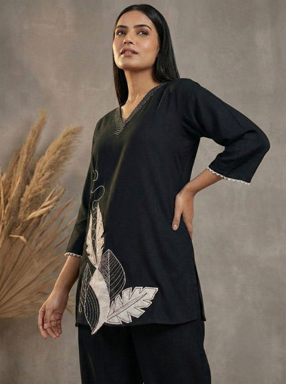 Prisha jet embroidery co-ord set