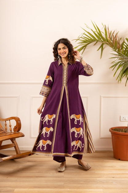 Karen aztec printed cotton kurta pant set