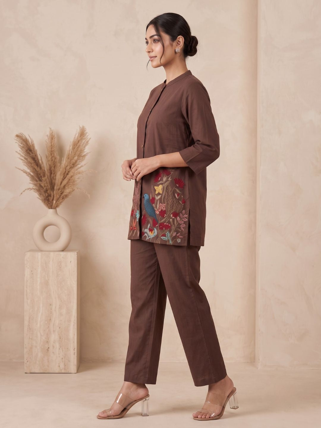 Gaur Hazel Embroidery Cotton Co-Ord Set