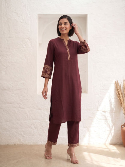 Tina Choco Embroidered Co-ord Set